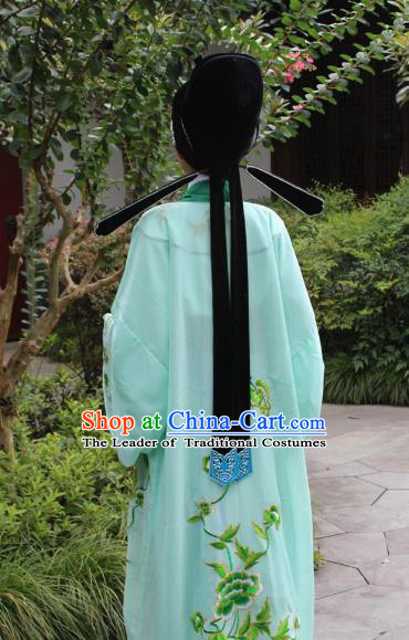 Traditional China Beijing Opera Costume Gifted Scholar Embroidered Robe and Hat Ancient Chinese Peking Opera Embroidery Clothing