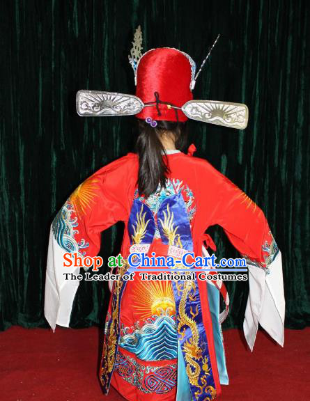 Traditional China Beijing Opera Costume Gifted Scholar Embroidered Robe and Hat Ancient Chinese Peking Opera Embroidery Clothing