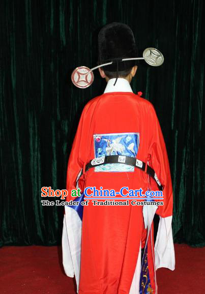 Traditional China Beijing Opera Costume Gifted Scholar Embroidered Robe and Hat Ancient Chinese Peking Opera Embroidery Clothing