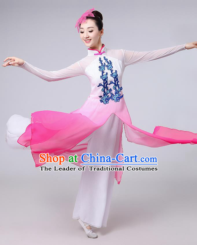 Traditional Chinese Classical Dance Yangge Fan Dance Costume, Chinese Classical Dance Folk Dance Uniform Yangko Clothing for Women