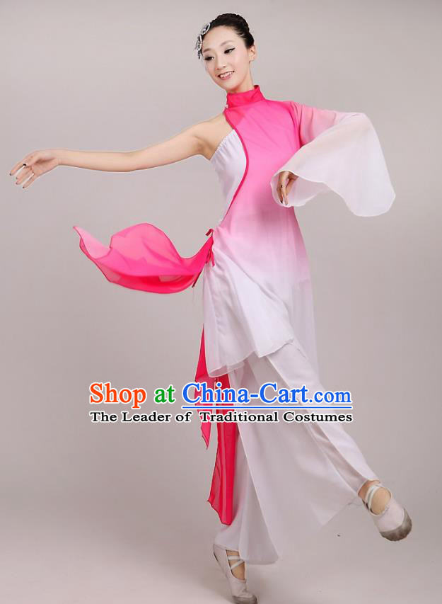 Traditional Chinese Yangge Fan Dancing Costume Modern Dance Dress Clothing and Headwear