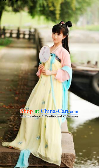 Traditional Chinese Tang Dynasty Princess Costume, Elegant Hanfu Clothing Chinese Ancient Fairy Palace Lady Dress for Women