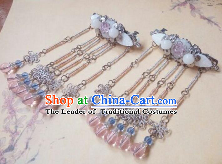 Traditional Chinese Ancient Classical Handmade Hair Accessories Young Lady Tassel Hairpin, Hanfu Hair Stick Hair Fascinators Hairpins for Women