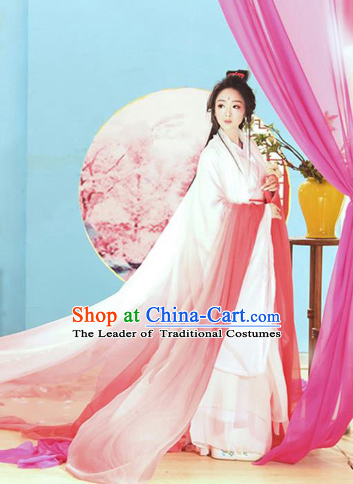 Traditional Ancient Chinese Princess Costume, Elegant Hanfu Clothing Chinese Tang Dynasty Fairy Dress Clothing for Women