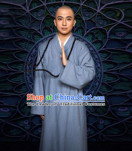 Traditional Chinese Ancient Monk Costume, Chinese Tang Dynasty Monk Robes Frock for Men
