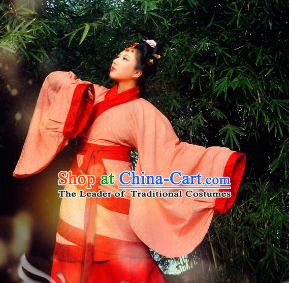 Traditional Ancient Chinese Imperial Princess Wedding Costume Curve Bottom, Elegant Hanfu Clothing Chinese Han Dynasty Palace Lady Embroidered Clothing for Women
