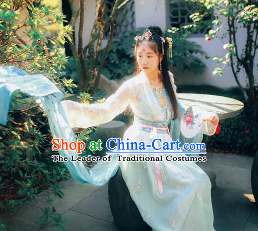 Traditional Ancient Chinese Imperial Consort Costume, Elegant Hanfu Clothing Chinese Tang Dynasty Imperial Empress Embroidered Dress Clothing for Women