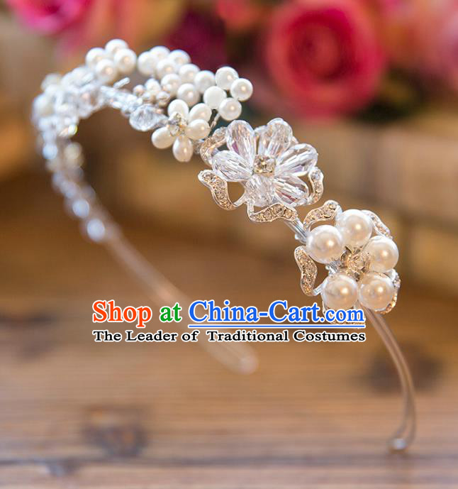 Top Grade Handmade Classical Hair Accessories Baroque Style Princess Crystal Pearls Hair Clasp Headwear for Women