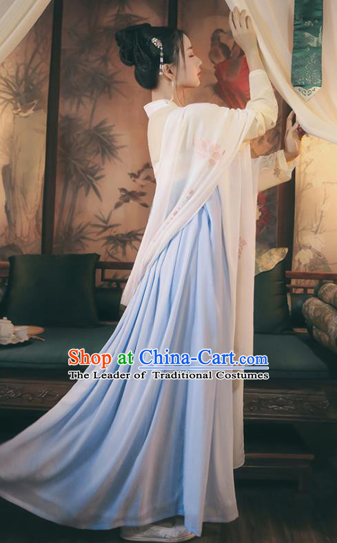 Traditional Chinese Ancient Hanfu Princess Costume Slip Skirts, Asian China Tang Dynasty Palace Lady Clothing for Women