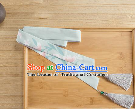 Traditional Chinese Ancient Hanfu Hair Accessories, Asian China Han Dynasty Princess Hair Clasp Green Silk Tassel Headband