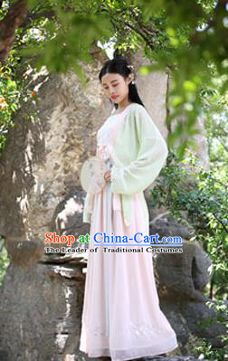Traditional Chinese Ancient Palace Lady Costume, Asian China Song Dynasty Imperial Concubine Embroidered Blouse and Skirt Clothing for Women