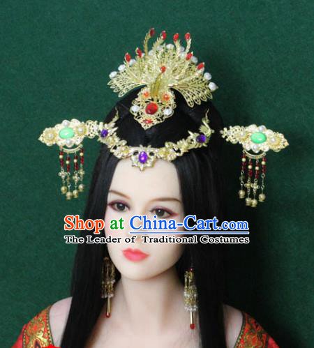Traditional Handmade Chinese Hair Accessories Empress Headpiece, Han Dynasty Princess Hairpins Headwear for Women