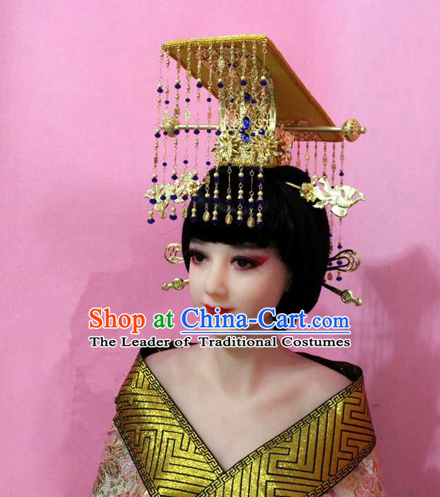 Traditional Handmade Chinese Ancient Classical Hair Accessories Bride Wedding Barrettes Empress Phoenix Coronet Hairpins