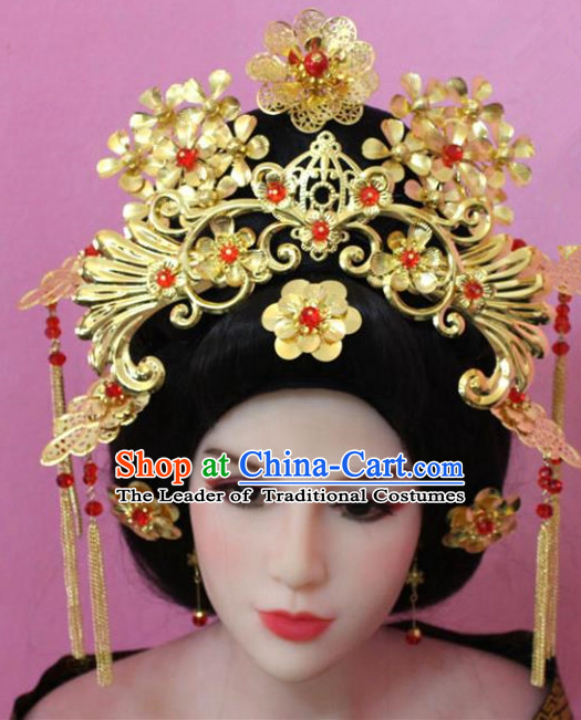 Traditional Handmade Chinese Ancient Classical Hair Accessories Bride Wedding Barrettes Empress Phoenix Coronet Hairpins