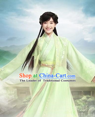 Traditional Ancient Chinese Swordswoman Costume, Asian Chinese Han Dynasty Princess Embroidered Clothing for Women