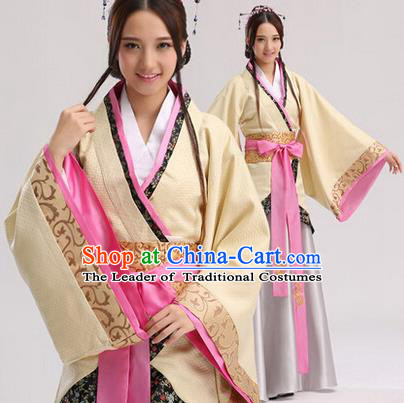 Traditional Chinese Ancient Palace Lady Costume, Asian China Han Dynasty Princess Embroidered Clothing for Women