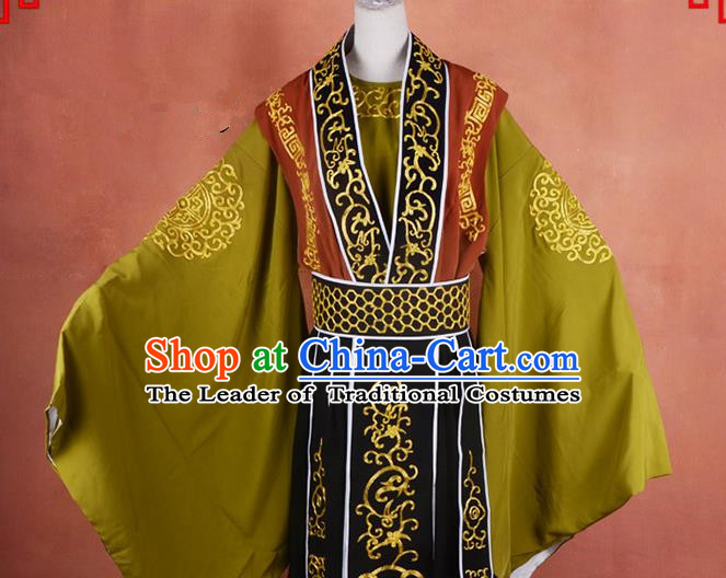 Top Grade Professional Beijing Opera Taoist Priest Costume Embroidered Robe, Traditional Ancient Chinese Peking Opera Elder Zhang Guo Embroidery Clothing