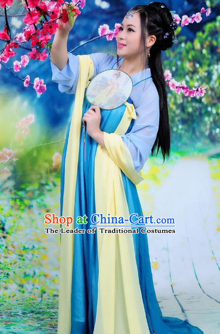 Traditional Ancient Chinese Imperial Consort Hanfu Fairy Costume Chest Ru Skirt, Chinese Tang Dynasty Palace Lady Elegant Dress Clothing