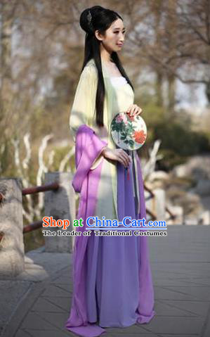Traditional Ancient Chinese Nobility Lady Goddess Embroidered Costume Slip Skirt, Elegant Hanfu Chinese Tang Dynasty Princess Dress Clothing