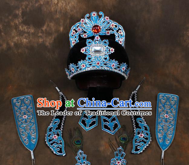 Traditional China Beijing Opera Costume Gifted Scholar Embroidered Robe and Hat Ancient Chinese Peking Opera Embroidery Clothing