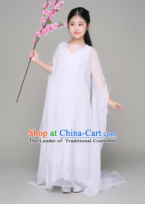 Traditional Chinese Ancient Peri Hanfu Clothing, China Tang Dynasty Palace Princess Costume for Kids