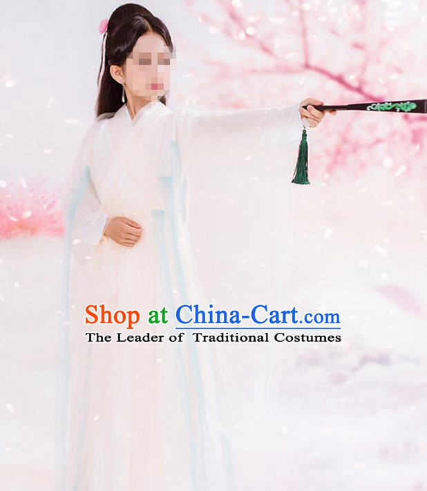 Traditional Chinese Ancient Fairy Costume, China Han Dynasty Palace Lady Hanfu Embroidered Trailing Dress for for Kids