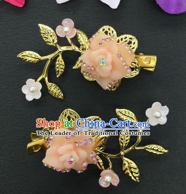 Traditional Handmade Chinese Ancient Classical Hair Accessories Shell Flowers Hair Claw for Women