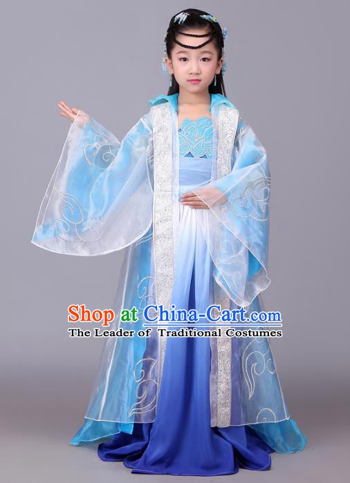 Traditional Chinese Tang Dynasty Palace Lady Costume, China Ancient Princess Hanfu Dress for Kids