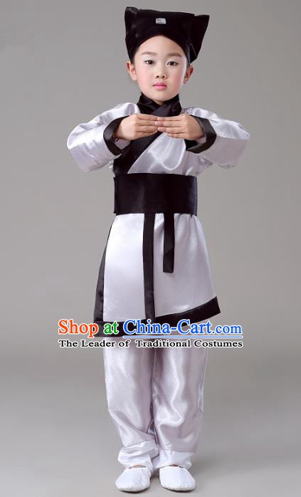 Traditional Chinese Han Dynasty Ancient Scholar Hanfu Clothing for Kids