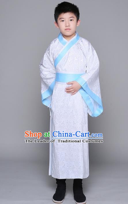 Traditional Chinese Han Dynasty Minister Costume, China Ancient Chancellor Hanfu Clothing for Kids