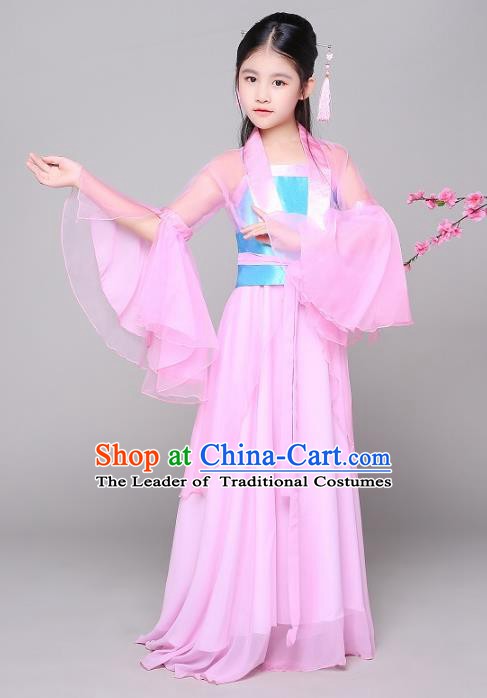 Traditional Chinese Tang Dynasty Princess Costume, China Ancient Fairy Hanfu Dress Clothing for Kids