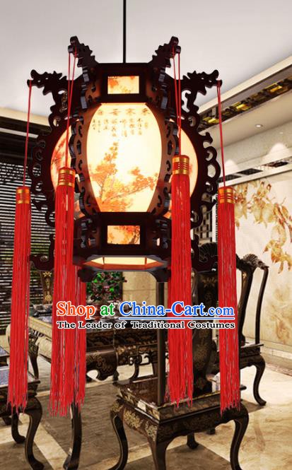 Traditional Chinese Handmade Lantern Classical Wood Carving Palace Lantern China Ceiling Palace Lamp