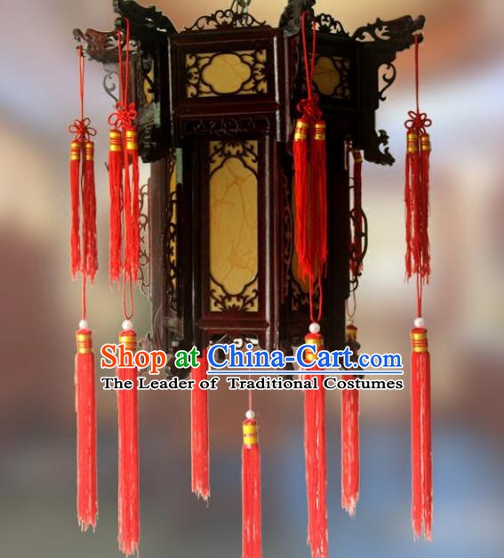 Traditional Chinese Handmade Sheepskin Lantern Classical Palace Lantern China Wood Carving Ceiling Palace Lamp