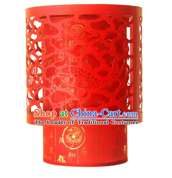Traditional Chinese Handmade Wood Carving Dragons Ceiling Lantern Classical Palace Lantern China Palace Lamp