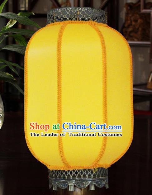 Traditional Chinese Handmade Yellow Sheepskin Ceiling Lantern Classical Wax Gourd Palace Lantern China Palace Lamp