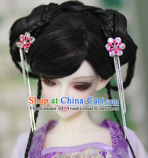 Traditional Handmade Chinese Ancient Tang Dynasty Nobility Lady Hair Accessories Wig Sheath for Women