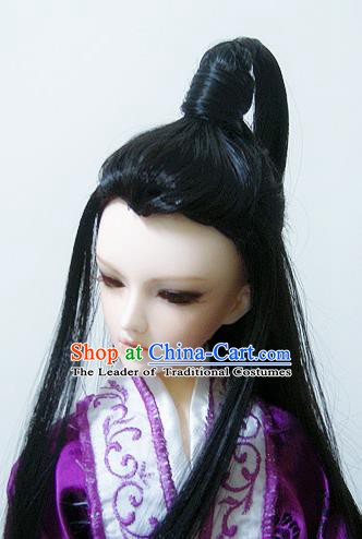 Traditional Handmade Chinese Ancient Han Dynasty Nobility Childe Hair Accessories Wig Sheath for Men