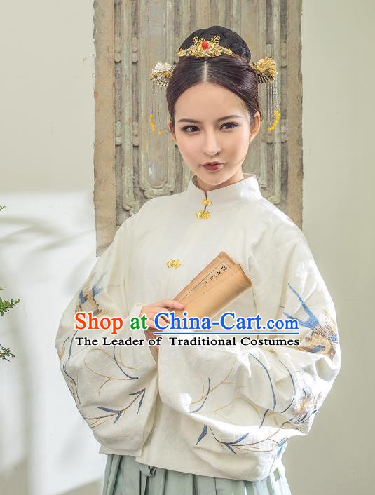 Traditional Chinese Ancient Nobility Lady Costume Ming Dynasty Princess Embroidered Blouse for Women