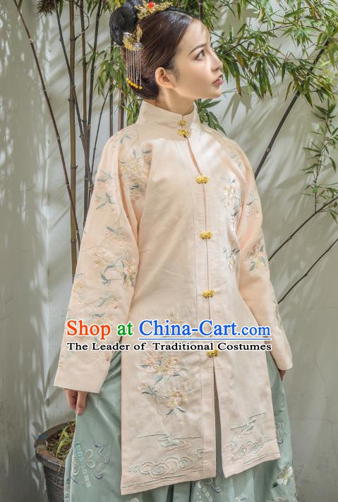Traditional Chinese Ming Dynasty Palace Princess Costume, China Ancient Embroidered Blouse for Women