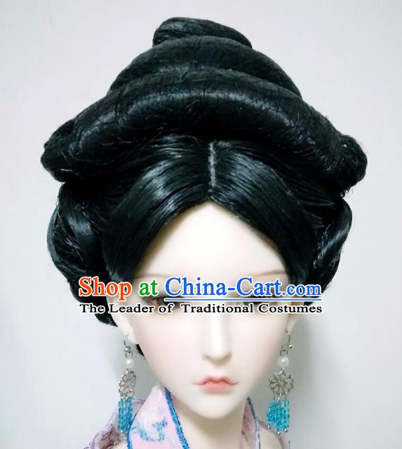 Traditional Handmade Chinese Tang Dynasty Imperial Concubine Wig for Women
