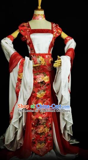 Traditional Chinese Ancient Young Lady Hanfu Costume Han Dynasty Swordswoman Clothing for Women