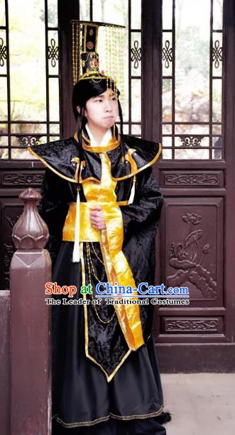 Traditional Chinese Ancient Emperor Hanfu Costume, China Han Dynasty King Clothing for Men