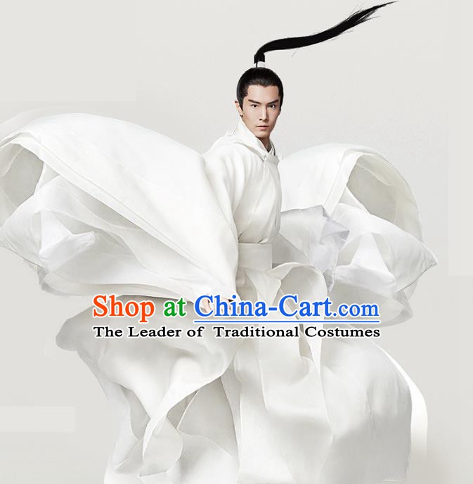 Traditional Chinese Song Dynasty Nobility Childe Costume Ancient Swordsman Clothing for Men