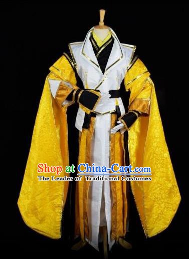 Traditional Chinese Ancient Swordsman Embroidered Costume Tang Dynasty Prince Clothing for Men