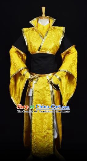Traditional Chinese Ancient Swordsman Embroidered Costume Tang Dynasty Emperor Clothing for Men
