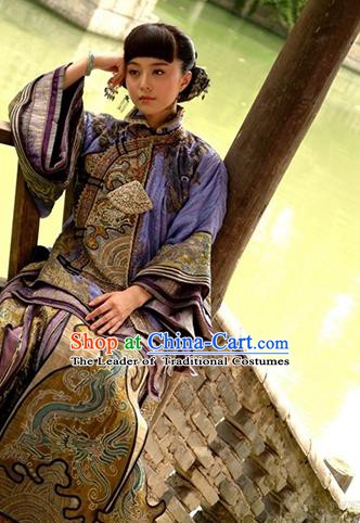 Traditional Chinese Ancient Republic of China Nobility Young Mistress Embroidered Xiuhe Suit Costume