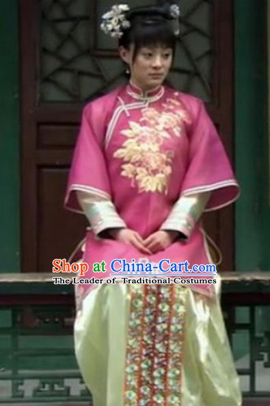 Traditional Chinese Ancient Qing Dynasty Manchu Lady Imperial Consort Embroidered Costume