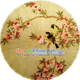 China Traditional Dance Handmade Umbrella Printing Peach Blossom Oil-paper Umbrella Stage Performance Props Umbrellas