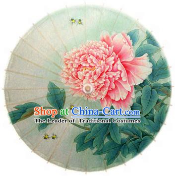 Handmade China Traditional Dance Printing Peony Umbrella Oil-paper Umbrella Stage Performance Props Umbrellas