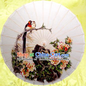 China Traditional Dance Handmade Umbrella Ink Painting Peony Oil-paper Umbrella Stage Performance Props Umbrellas